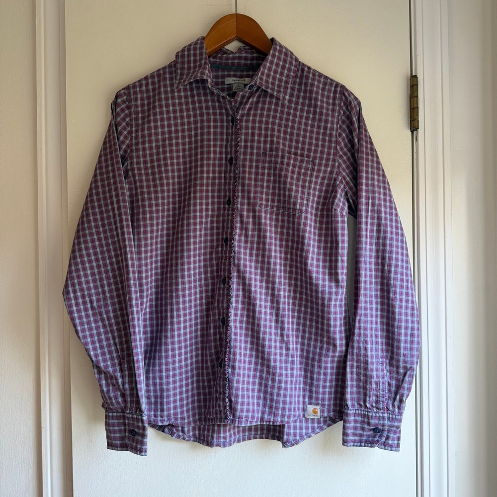 Carhartt Women's Plaid Button Down Long Sleeve Shirt Size S